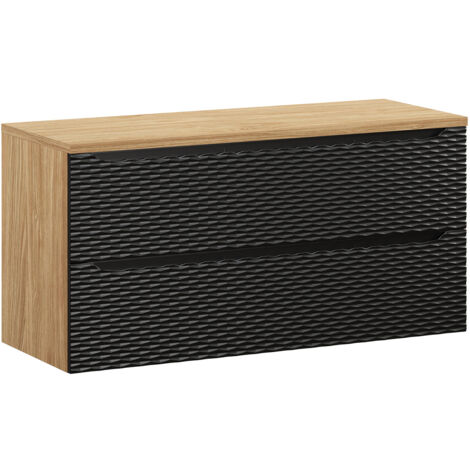 Mobile bagno senza lavabo Elora nero e marrone 120cm