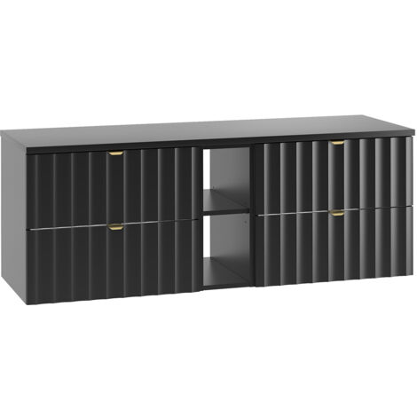 Mobile bagno senza lavabo Lexa nero 140cm