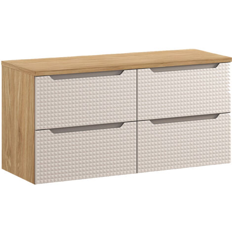 Mobile bagno senza lavabo Mallory beige e marrone 120cm