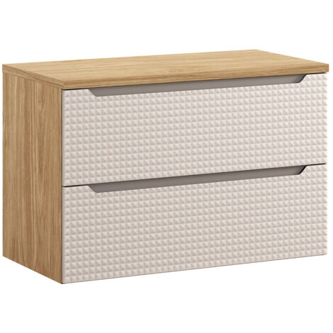 Mobile bagno senza lavabo Mallory beige e marrone 90cm