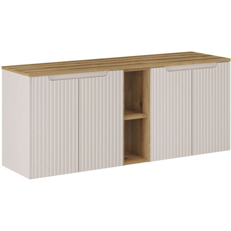 Mobile bagno senza lavabo Riva cashmere e marrone 140cm
