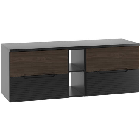 Mobile bagno senza lavabo Sylla nero e marrone 140cm