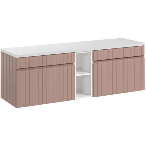 Mobile bagno senza lavabo Zelie rosa 140cm