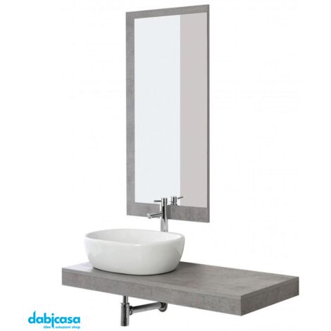 Top Mensola sospesa ripiano per lavabo d'appoggio senza foro 60x46 cm  effetto legno Rovere Fossile