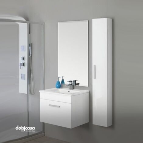 Colonna Pensile Bagno Jorge 2 Ante Bianco Laccato Lucido 30x24x140 - Asta  Mobili