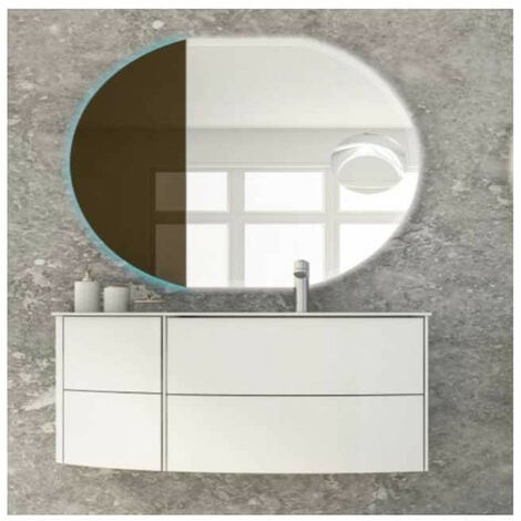 Mobile Bagno Soho90 cm SospesoBianco Opaco Base 2 cassetti e 2 ante - Lavabo in Resina