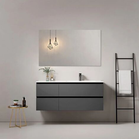 Mobile bagno grigio traffico opaco con cassetti design moderno - Saturno -  XLAB Design