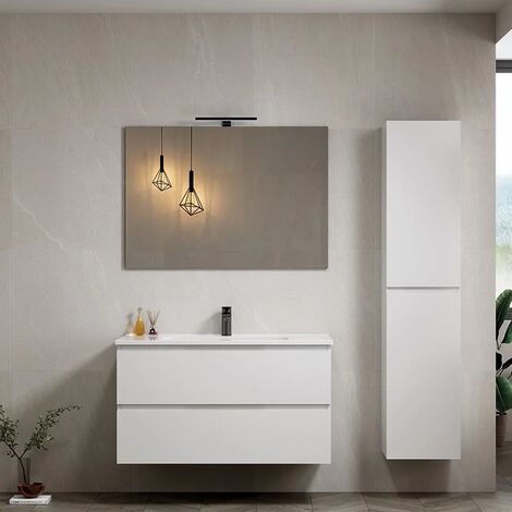 Mobile bagno sospeso 60cm con specchio contenitore ''New Bitola