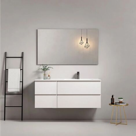 Mobile da bagno sospeso Artemide per lavabi da appoggio da 107 cm. -  Ceramica Sud