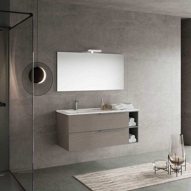 

Mobile Bagno Sospeso 120Cm 2 Cassetti Frassino E Vano A Giorno