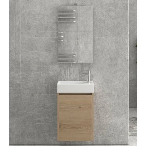 Mobile Bagno Salvaspazio Smile 45 Cm Larice Avana con Lavabo