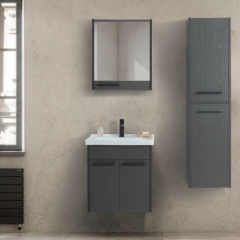 Pensile bagno bh cubotto con anta 40x40 rosso opaco