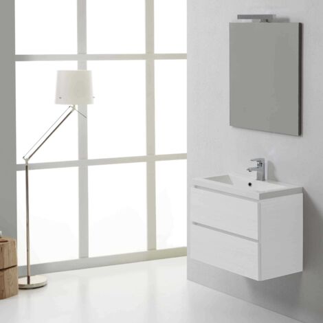 Mobile Bagno Sospeso 60 Cm Con Cassetti Bianco Foresta  Manhattan