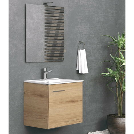 Aica salvaspazio Mobile Bagno 60 cm, con lavabo in Ceramica e 2 porte –  AICA ITALY S.R.L.