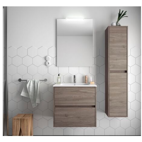 Mobile bagno sospeso 60cm con specchio contenitore ''New Bitola