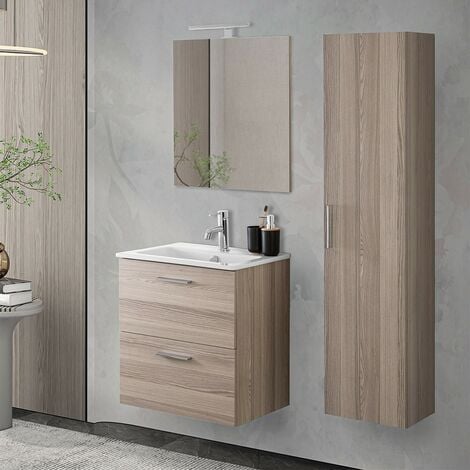 Arredo bagno mensola cassetto sospesa finto trave antico L 140 x 50 x 28 cm  - XLAB Design