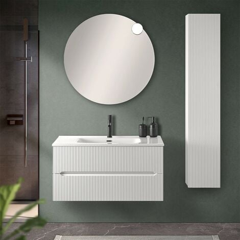 Mobile bagno sospeso 90 cm colore Elvezia con specchio