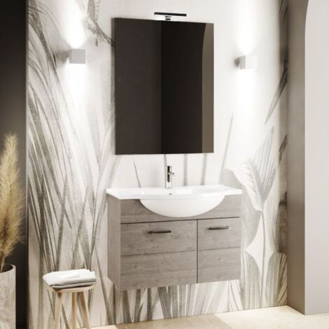 Mobile Bagno Sospeso Lesina 90x48x55 Colore Bianco Lucido Prezzo