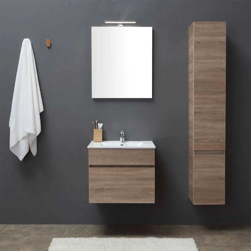 MOBILE BAGNO SOSPESO 90CM PROMENADE LAVABO E SPECCHIO SOLE