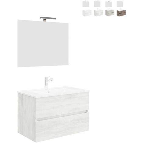 MOBILE BAGNO SOSPESO EASY80 ROVERE BIANCO
