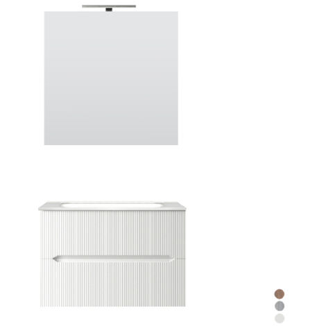 MOBILE BAGNO SOSPESO LINEA STICK CANNETTATO DA 70 CM Misura: Bianco Opaco