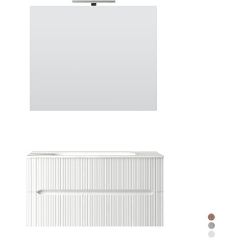 Mobile bagno sospeso linea stick cannettato da 90 cm noce gold