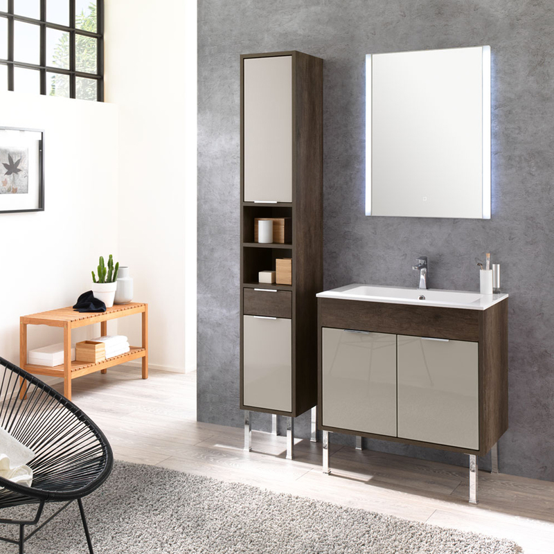 Mobili Bagno Sospesi Savini.Mobile Bagno Sospeso Lucky15 Cm 105x195x46 Rovere Scuro