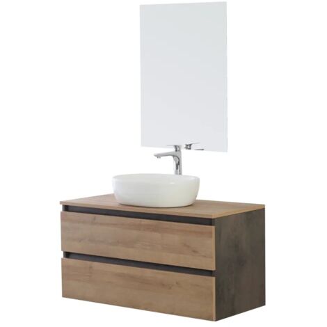 mobile bagno sospeso "revital" noce, 80x46x51 cm
