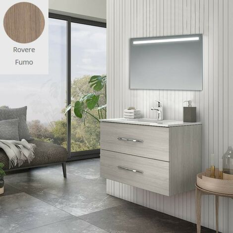 Mobile bagno moderno sospeso Splash in rovere grigio. Mobili Fores