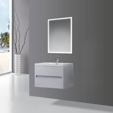 Mobile bagno sospeso Varano 90x48x55 colore grigio chiaro