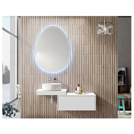 Mobile Bagno Tavolone60 cmBianco Opaco Staffe Incluse