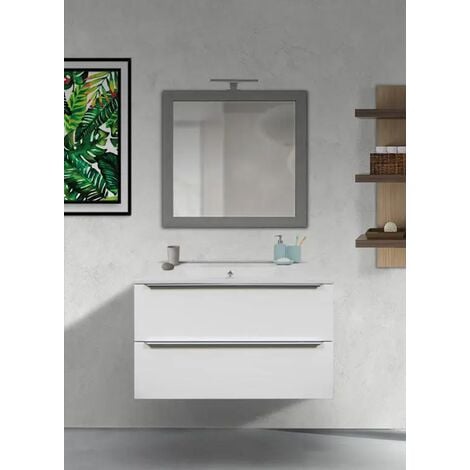 Mobile bagno di design 2 cassettoni lavabo vasca destra 120x48