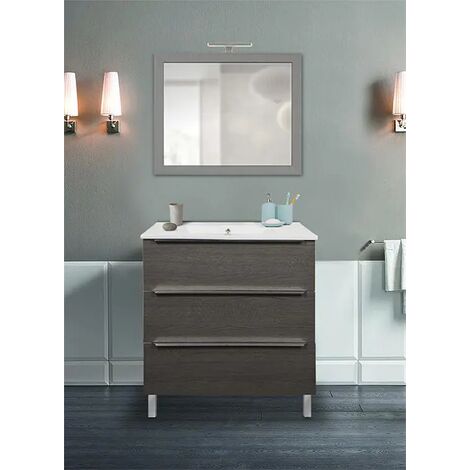 Mobile bagno sospeso Eden rovere scuro, solo colonna cm 45x38x170  Arredobagno e Cucine s.r.l.s.