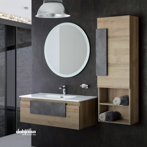 Mobile Bagno a Terra Classic 60 cm con 2 Cassetti Grigio Nuvola Opaco e  Lavabo Unitop in Ceramica