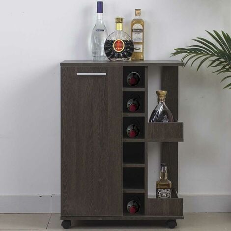 Biscottini Carrello angolo bar per casa 125x45x82 cm - Mobile bar vintage porta  liquori da salotto in