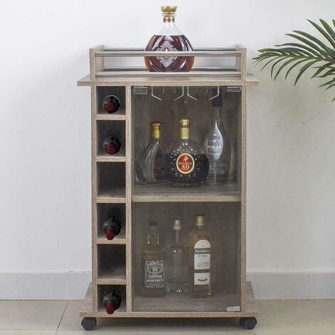 Biscottini Carrello angolo bar per casa 125x45x82 cm - Mobile bar vintage porta  liquori da salotto in Mogani - Carrello bar portavivande e liquori - Mobile  bar salotto - angolo bar vintage 