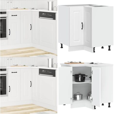Mobile Base ad Angolo Cucina Kalmar Bianco in Legno Multistrato - Mobile cucina - Armadietto cucina