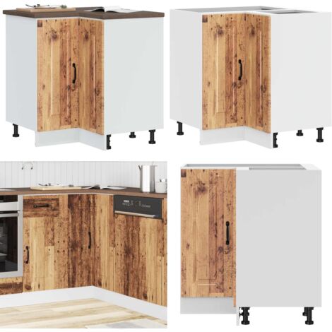 Mobile Base ad Angolo Cucina Kalmar Legno Vecchio in Truciolato - Base angolare cucina - Armadietto cucina