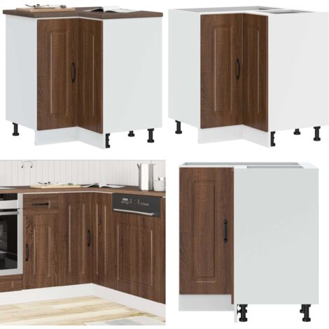 Mobile Base ad Angolo Cucina Kalmar Rovere Marrone Truciolato - Mobile cucina - Archiviazione cucina