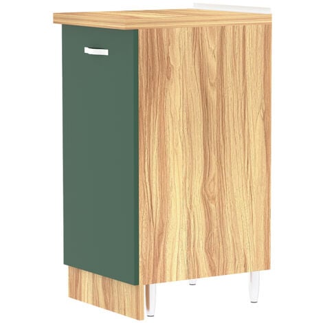 Base Per Cucina Con 1 Anta Bianco Frassinato 60x50x85 Cm - Mobile Moderno E Pratico