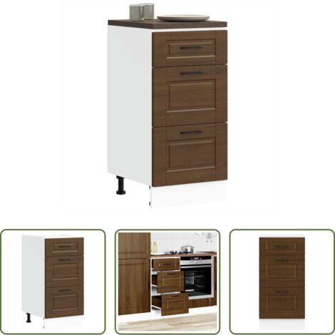 Mobile base da cucina -  Base da Cucina Porto Rovere Marrone in Legno Multistrato