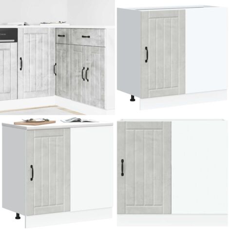 Mobile base da cucina Lucca Grigio Cemento in Legno Multistrato - Armadietto da cucina - Armadio da cucina