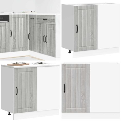 Mobile base da cucina Lucca Grigio Sonoma in Legno Multistrato - Armadio da cucina - Armadio da cucina in legno