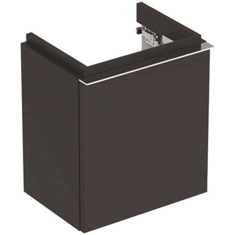 Mobile base Geberit iCon per lavabo, con un'anta: Larghezza 37cm, Altezza 42cm, Profondità 28cm, Grigio Vellutato / Laccato opaco