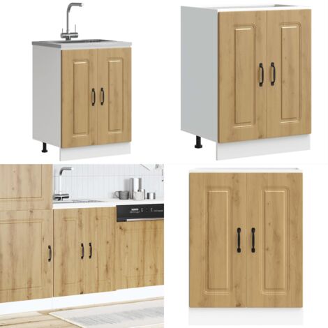 Mobile base lavello Kalmar Rovere Artigianale 60x46x81,5 cm - Armadio lavello - Armadio cucina