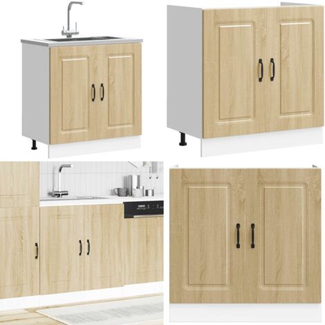 Mobile base lavello Kalmar Rovere Sonoma 80x46x81,5 cm - Armadio cucina - Armadio da cucina
