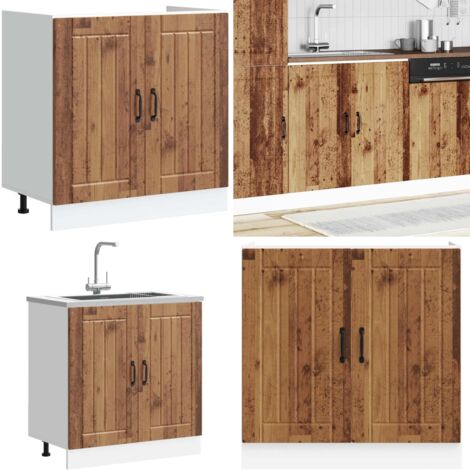 Mobile Base Lavello Lucca Legno Antico in Legno Multistrato - Base lavello - Armadietto cucina