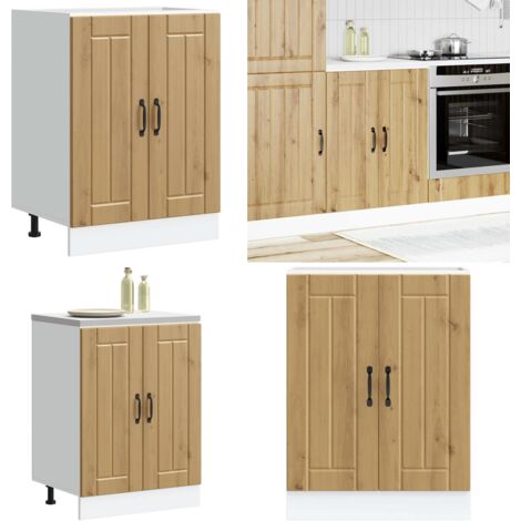 Mobile Base Lavello Lucca Rovere Artigianale Legno Multistrato - Armadietto lavello - Armadio lavello