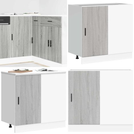 Mobile Base Lavello “Lyon” Grigio Sonoma in Legno Multistrato - Armadio da cucina - Armadio per lavello