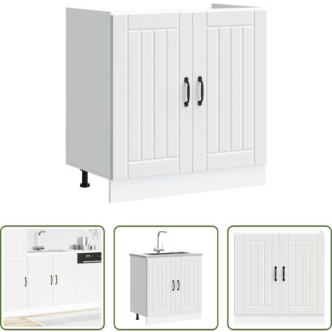 Mobile base lavello -  Mobile Base Lavello Lucca Bianco in Legno Multistrato